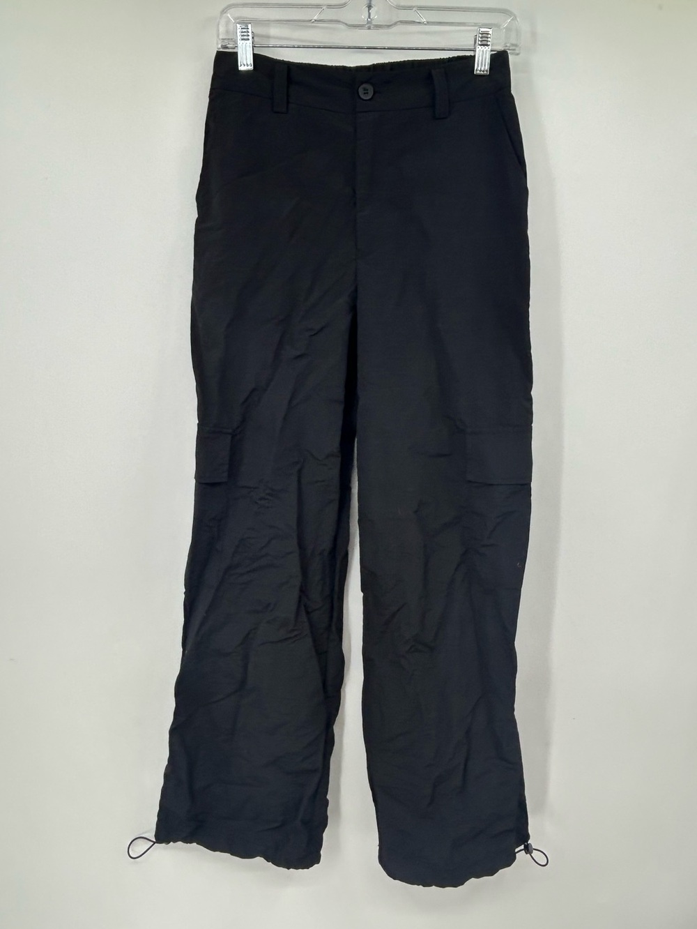 Know One Cares Black Nylon Cargo Pants Size Small